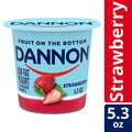 Dannon Fruit on the Bottom Strawberry Low Fat Yogurt, Gluten Free Snacks with Real Strawberry Pieces, Good Source of Calcium and Vitamin D, 5.3 OZ Yogurt Container