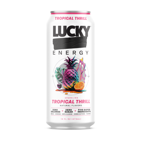 Lucky Energy Sugar Free Energy Drink, Tropical Thrill