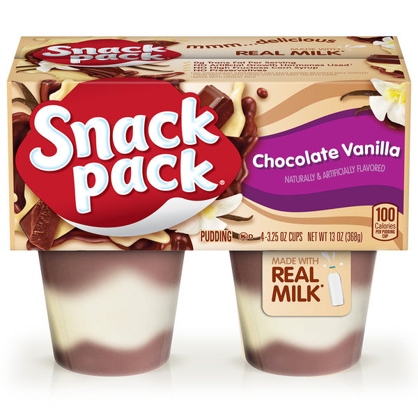 Snack Pack Chocolate Vanilla Flavored Pudding