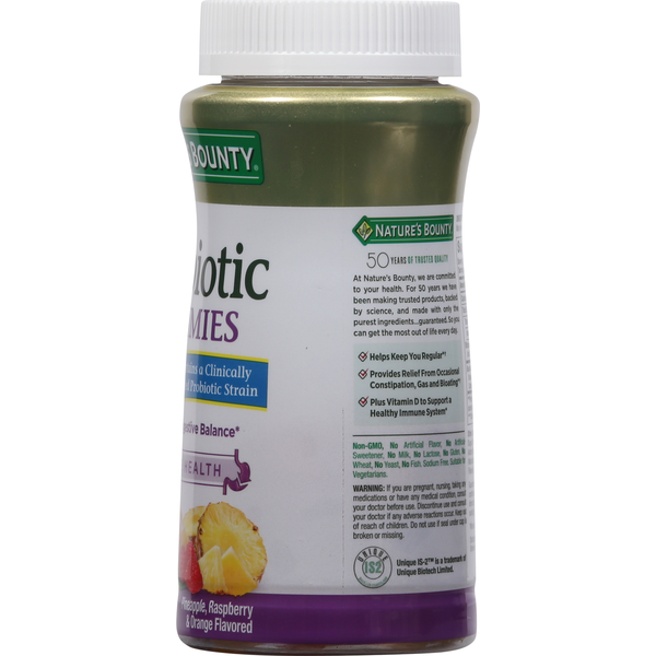 Nature's Bounty Probiotic, Gummies, Pineapple, Raspberry & Orange Flavored