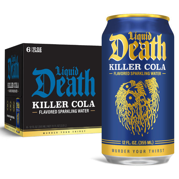 Liquid Death Soda-Flavored Sparkling Water, Killer Cola