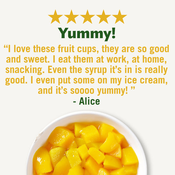 Del Monte Diced Peaches in 100% Juice Plastic Fruit Cup Snacks