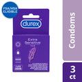 DUREX® Durex Condom Extra Sensitive Natural Latex Condoms, 3 Count (Pack of 48) - Ultra Fine & Extra Lubricated