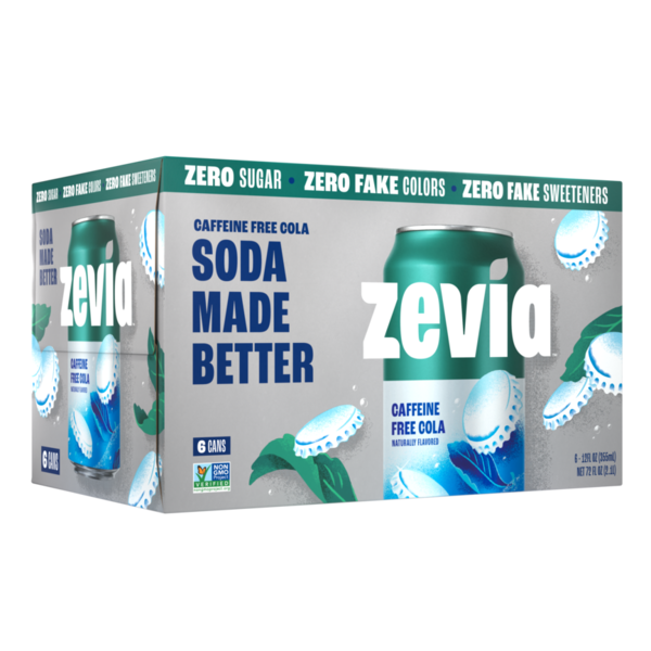 Zevia Soda, Zero Sugar, Caffeine Free Cola
