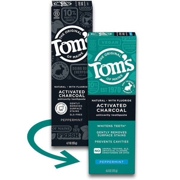 Tom's of Maine Natural Activated Charcoal Toothpaste With Fluoride