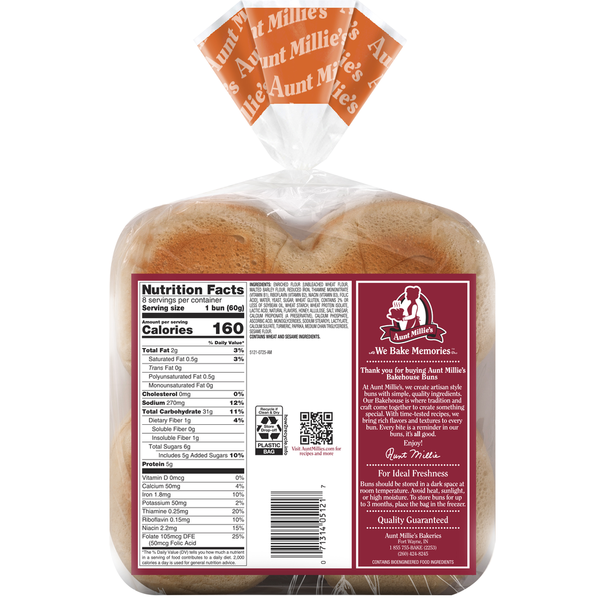 Aunt Millie's Artisan Style Hawaiian Hamburger Buns