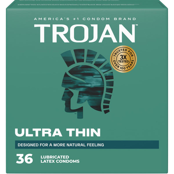 Trojan Ultra Thin Latex Lubricated Condoms For Men