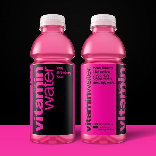 Vitaminwater Focus Kiwi Strawberry Flavored Water Beverage Bottles