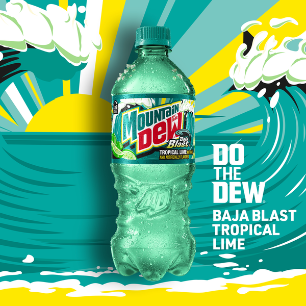 Mountain Dew Baja Blast Soda Pop