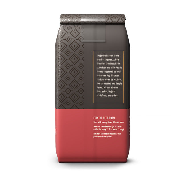 Peet's Coffee Major Dickason's Blend, Dark Roast Whole Bean Coffee, Bag
