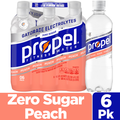Propel Electrolyte Water Beverage, Zero Sugar, Peach, 6 Pack