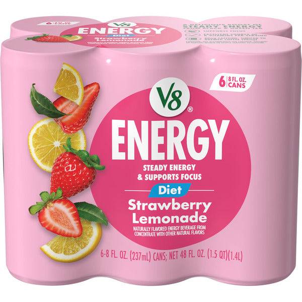 V8 Energy Diet Strawberry Lemonade Juice Energy Drink