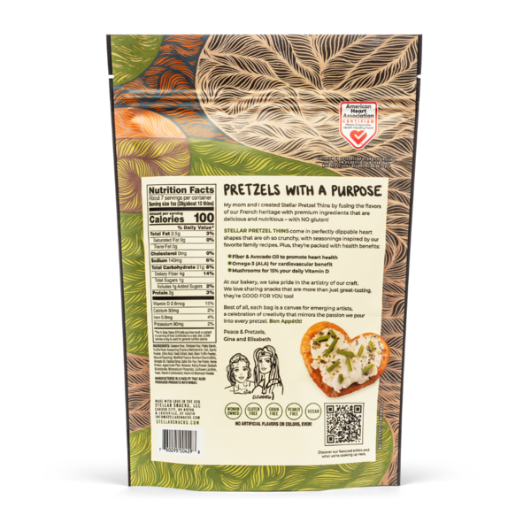 Stellar Snacks Truffle Pesto, Gluten Free Pretzel Thins