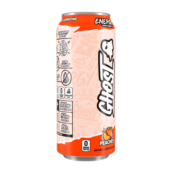 GHOST Zero Sugar Energy Drink, Peaches