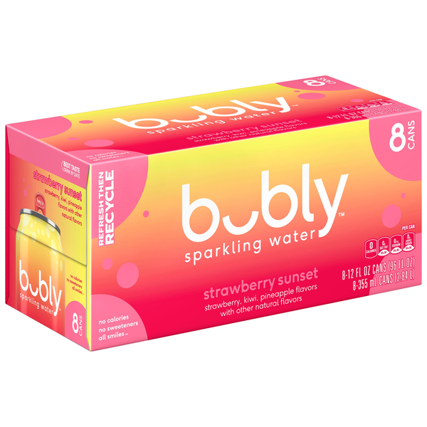 bubly Sparkling Water, Strawberry Sunset