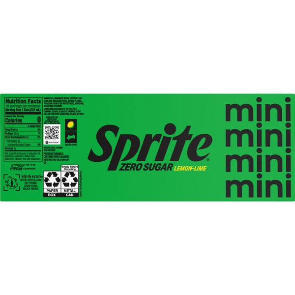 Sprite Zero Sugar Lemon Lime Diet Soda Pop Soft Drinks