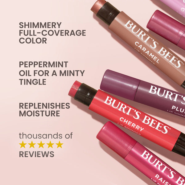 Burt's Bees Lip Shimmer, Guava, with Shea and Cocoa Butters; 100% Natural Origin