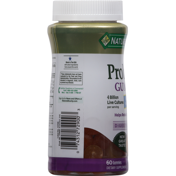 Nature's Bounty Probiotic, Gummies, Pineapple, Raspberry & Orange Flavored