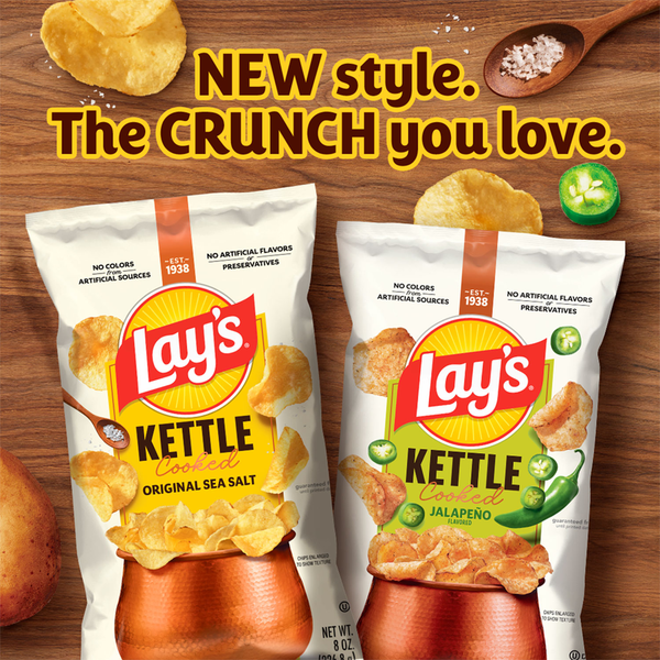 Lay's Kettle Cooked Potato Chips, Sea Salt & Vinegar Flavored