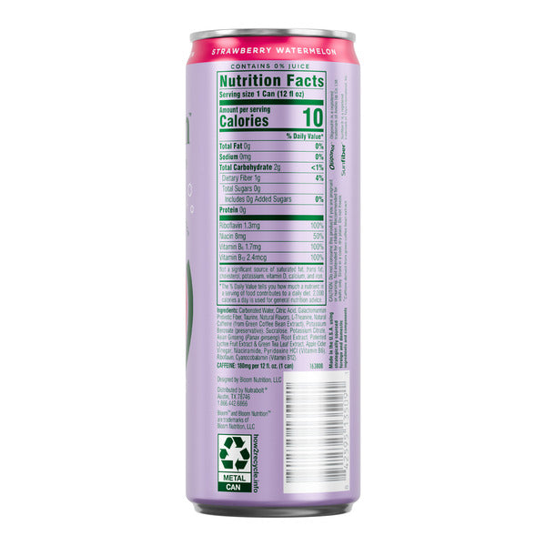 Bloom Sparkling Energy Strawberry Watermelon Sparkling Energy Drink