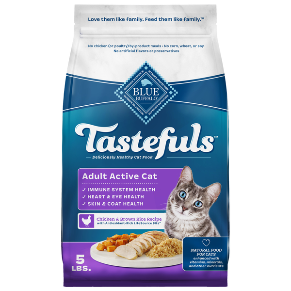 BLUE Wilderness Food for Cats, Natural, Chicken & Brown Rice Recipe, Healthy Living, Adult