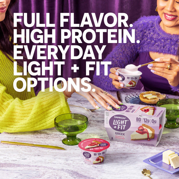 Dannon Light + Fit Dannon Light + Fit Vanilla Greek Fat Free Yogurt, Creamy and Delicious Gluten Free Yogurt, 5.3 oz Cup