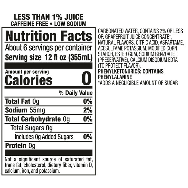 Squirt Soda, Zero Sugar, Grapefruit