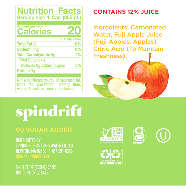 Spindrift Unsweetened Fuji Apple Sparkling Water