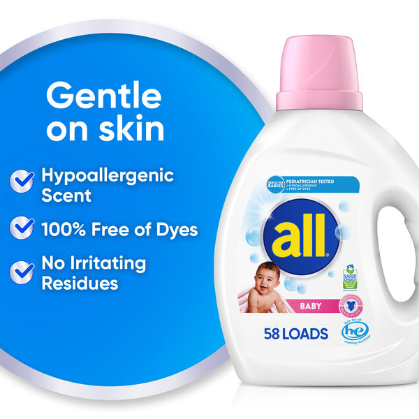 All Liquid Laundry Detergent, Baby, 30 Ounce, 24 Loads
