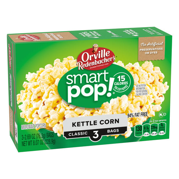 Orville Redenbacher Smart Pop! Kettle Corn Popcorn, Microwave Popcorn