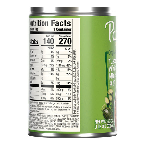 Pacific Foods Organic Tuscan-Style White Bean Minestrone Soup