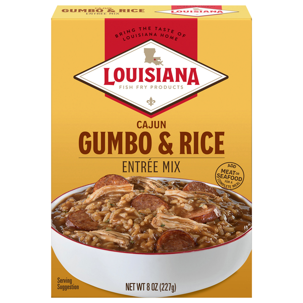 Louisiana Fish Fry Products Entree Mix, Gumbo & Rice, Cajun