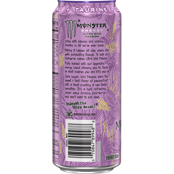 Monster Zero Sugar Ultra Wild Passion Energy Drink