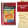 Sargento Ultra Thin® Natural Swiss Sliced Cheese, 18 Slices