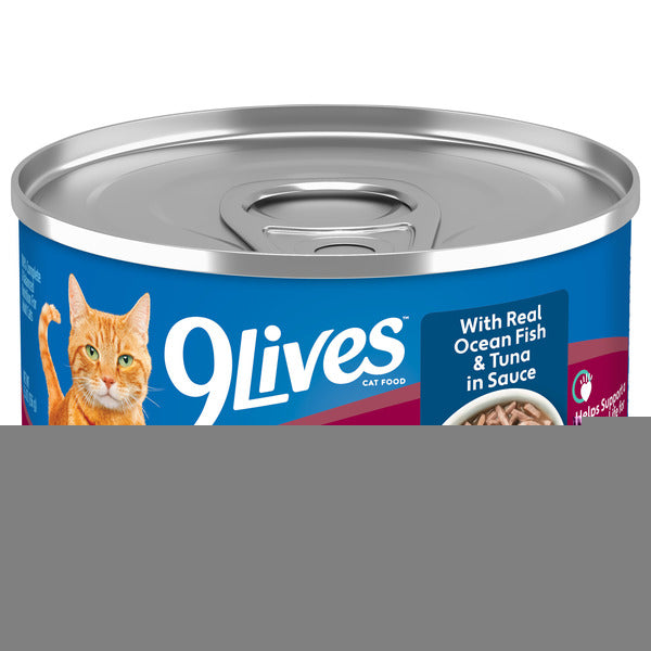 9Lives Senior Shreds Wet Cat Food with Real Ocean Fish & Tuna in Sauce, 5.5 oz. Can