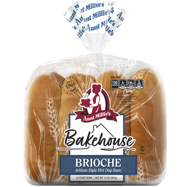 Aunt Millie's Artisan Style, Brioche Hot Dog Buns