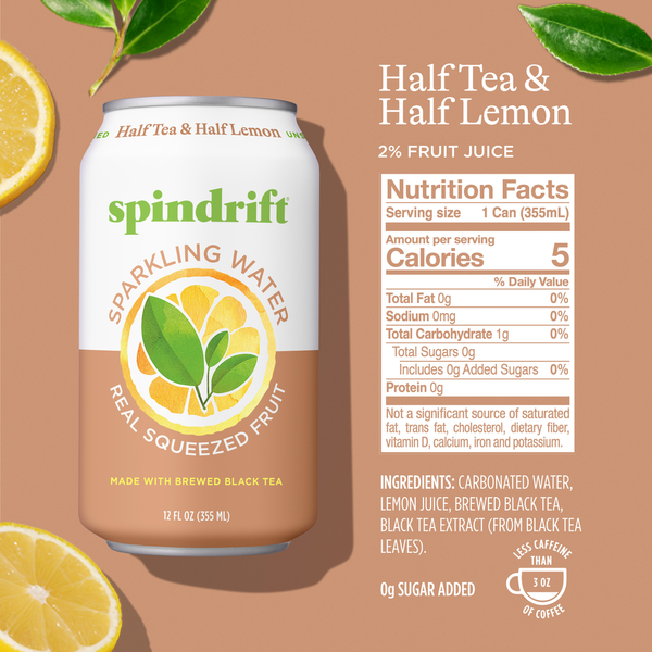 Spindrift Sparkling Water, Half Tea & Half Lemon