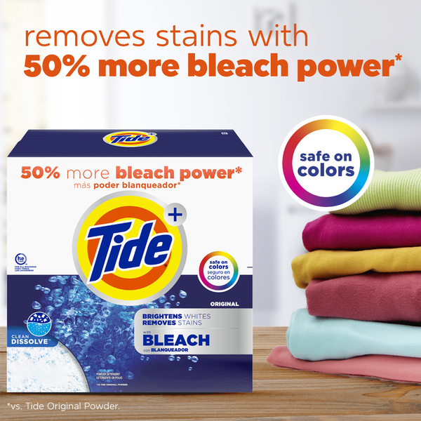 Tide Powder Laundry Detergent with Bleach, Original