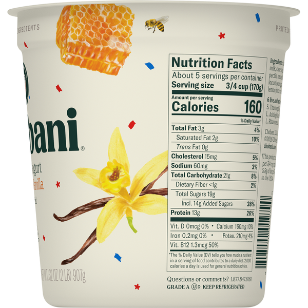 Chobani Reduced Fat Blended Honey Vanilla Greek Yogurt