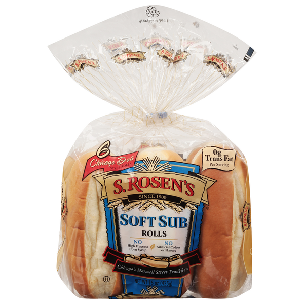 S. Rosen's Rolls, Soft Sub, Chicago Deli Style