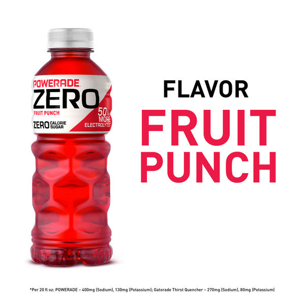 POWERADE Zero Fruit Punch Zero Sugar Sports Drink Bottles