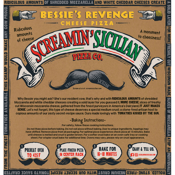 Screamin' Sicilian Pizza, Cheese, Bessie's Revenge