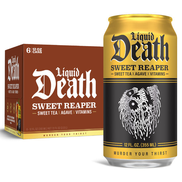 Liquid Death Iced Black Tea, Sweet Reaper