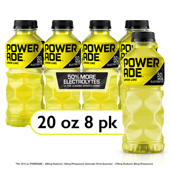 POWERADE Electrolyte Enhanced Sports Drinks with vitamins, Lemon Lime