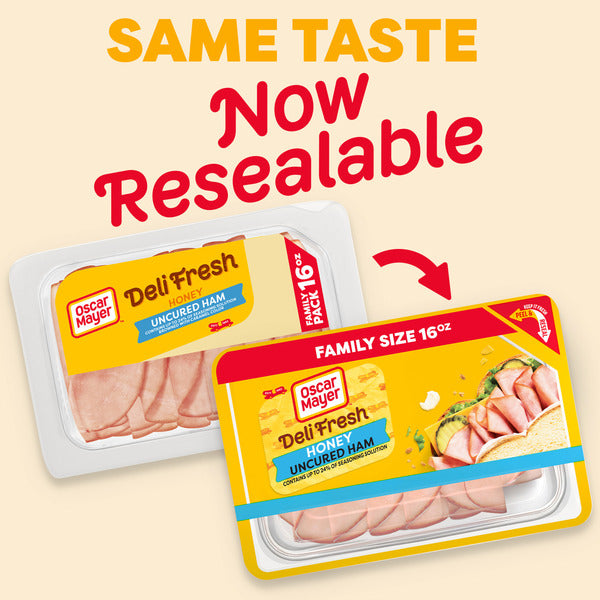Oscar Mayer Deli Fresh Honey Uncured Ham Sliced Sandwich Lunch Meat Family Size