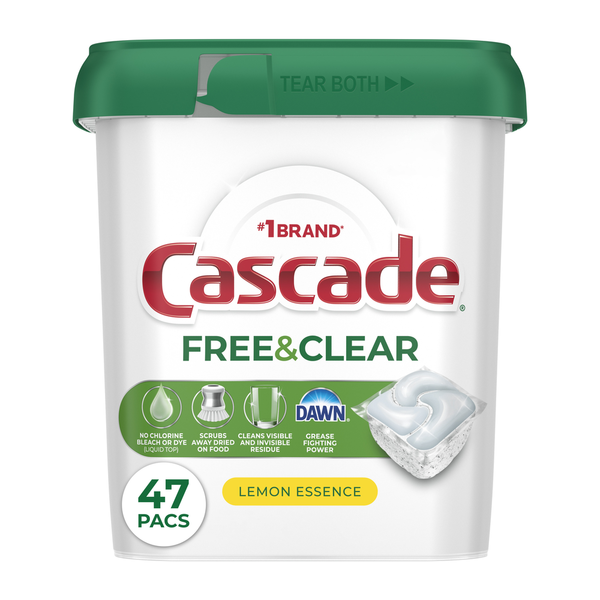 Cascade Free & Clear Dishwasher Pods, Lemon Essence