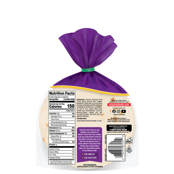 Mission Super Soft Flour Tortillas, Street Tacos Size, 12 Count