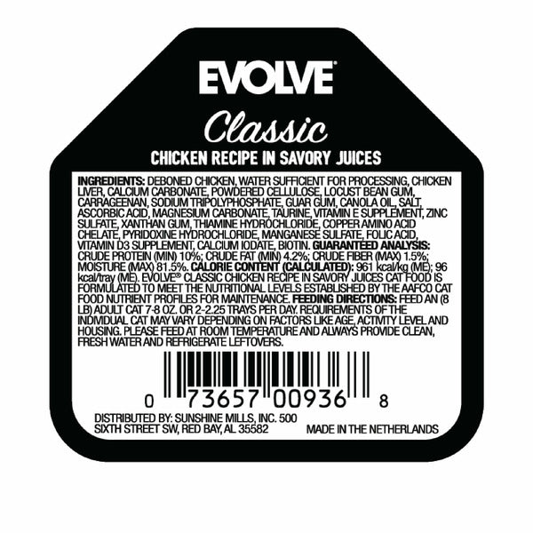 EVOLVE Classic Crafted Meals Chicken Recipe, Wet Cat Food