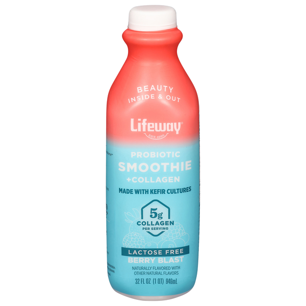 Lifeway Probiotic Smoothie + Collagen, Lactose Free, Berry Blast