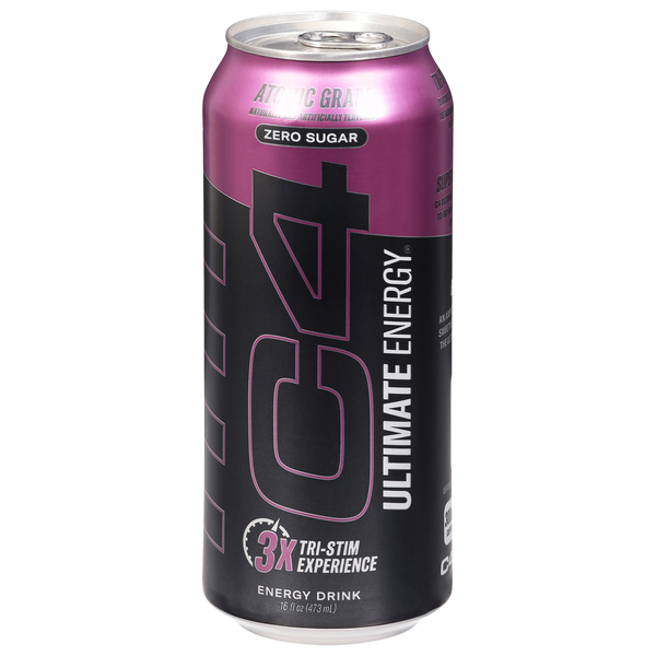 C4 Energy Drink, Zero Sugar, Atomic Grape